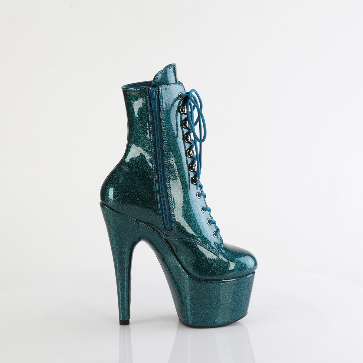 ADORE-1020GP Teal Glitter Calf High Boots Multi view 2
