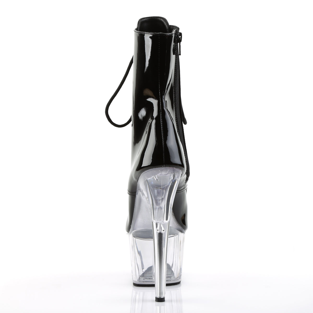 ADORE-1021 Black & Clear Patent Calf High Peep Toe Boots Multi view 3
