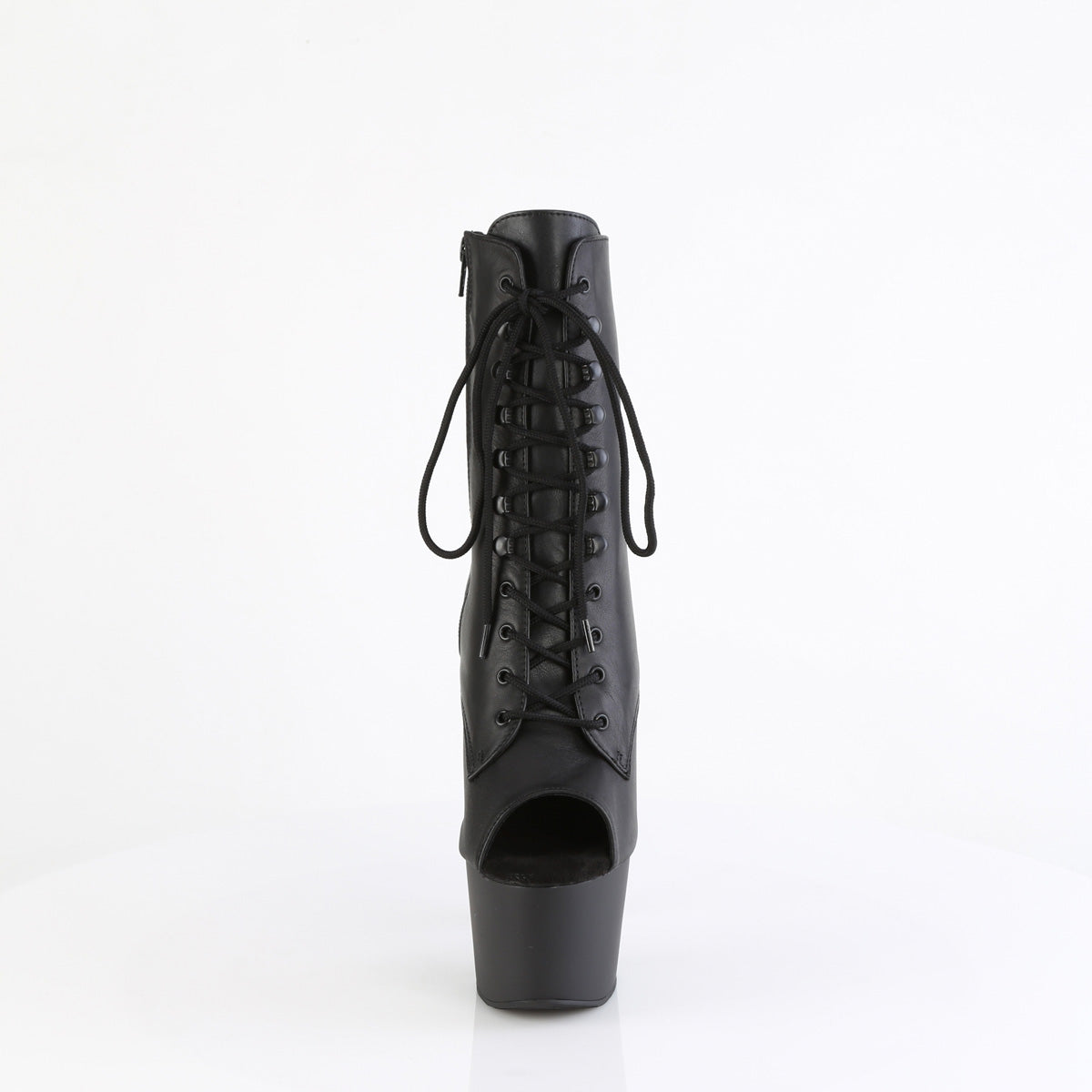 ADORE-1021 Black Leather Calf High Peep Toe Boots Multi view 5