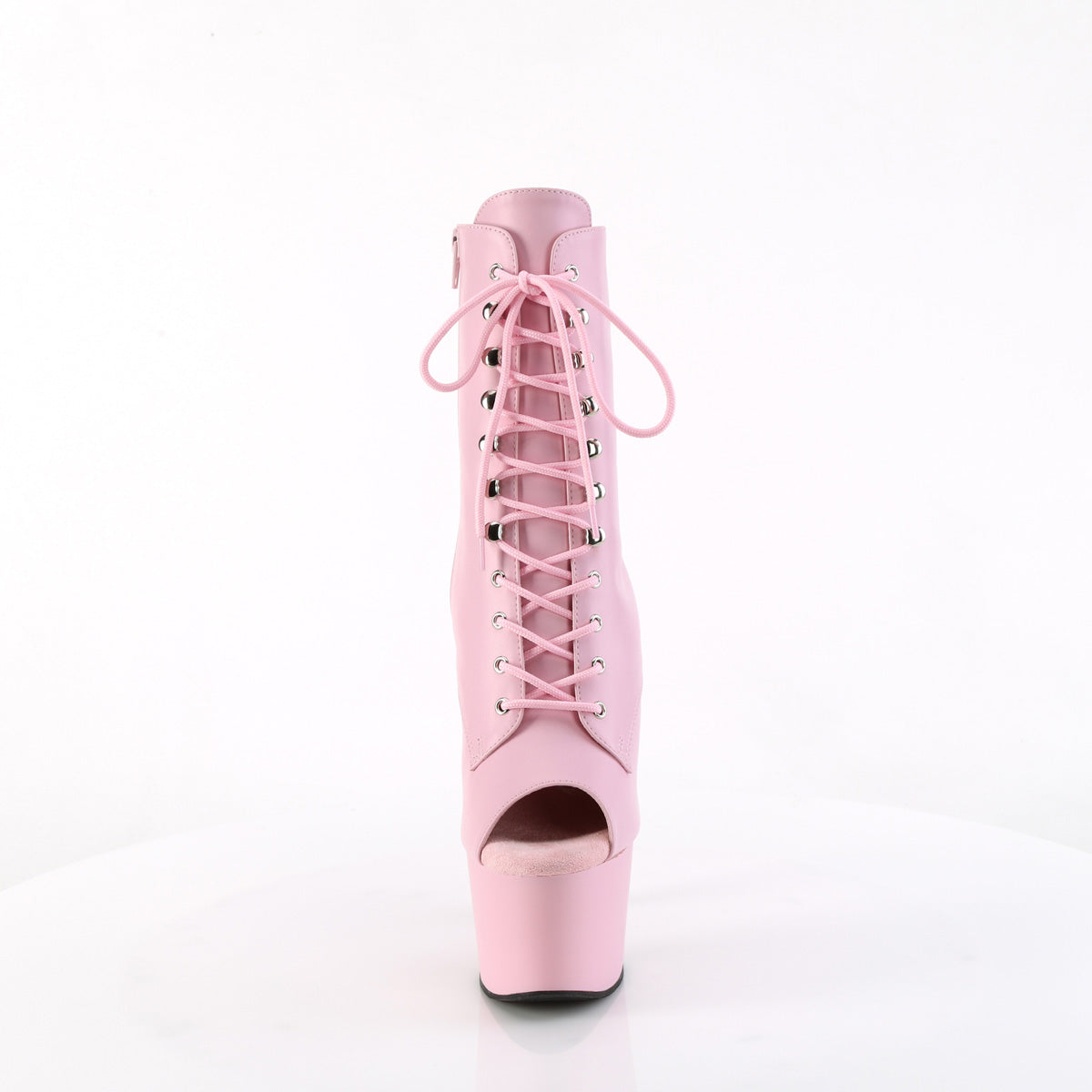 ADORE-1021 Pink Faux Leather Calf High Peep Toe Boots Multi view 5