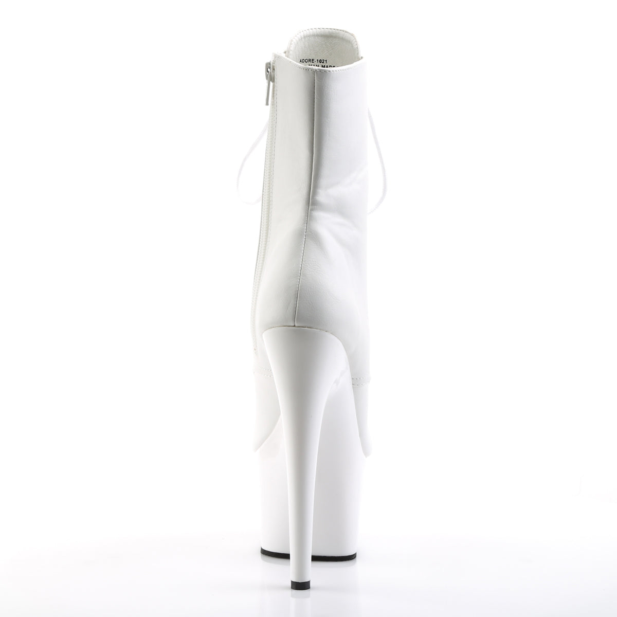ADORE-1021 White Faux Leather Calf High Peep Toe Boots Multi view 3