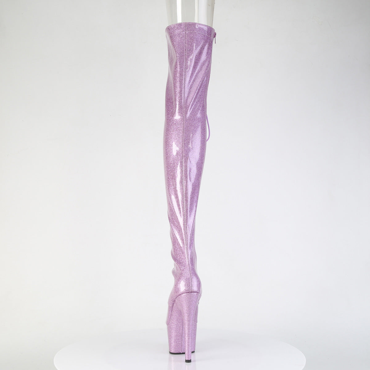 ADORE-3021GP Peep Toe Lace-Up Thigh Boot Pink Multi view 3