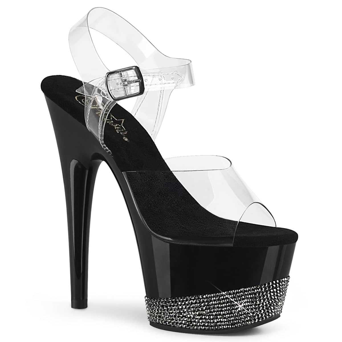 ADORE-708-3 Black Ankle Peep Toe High Heel