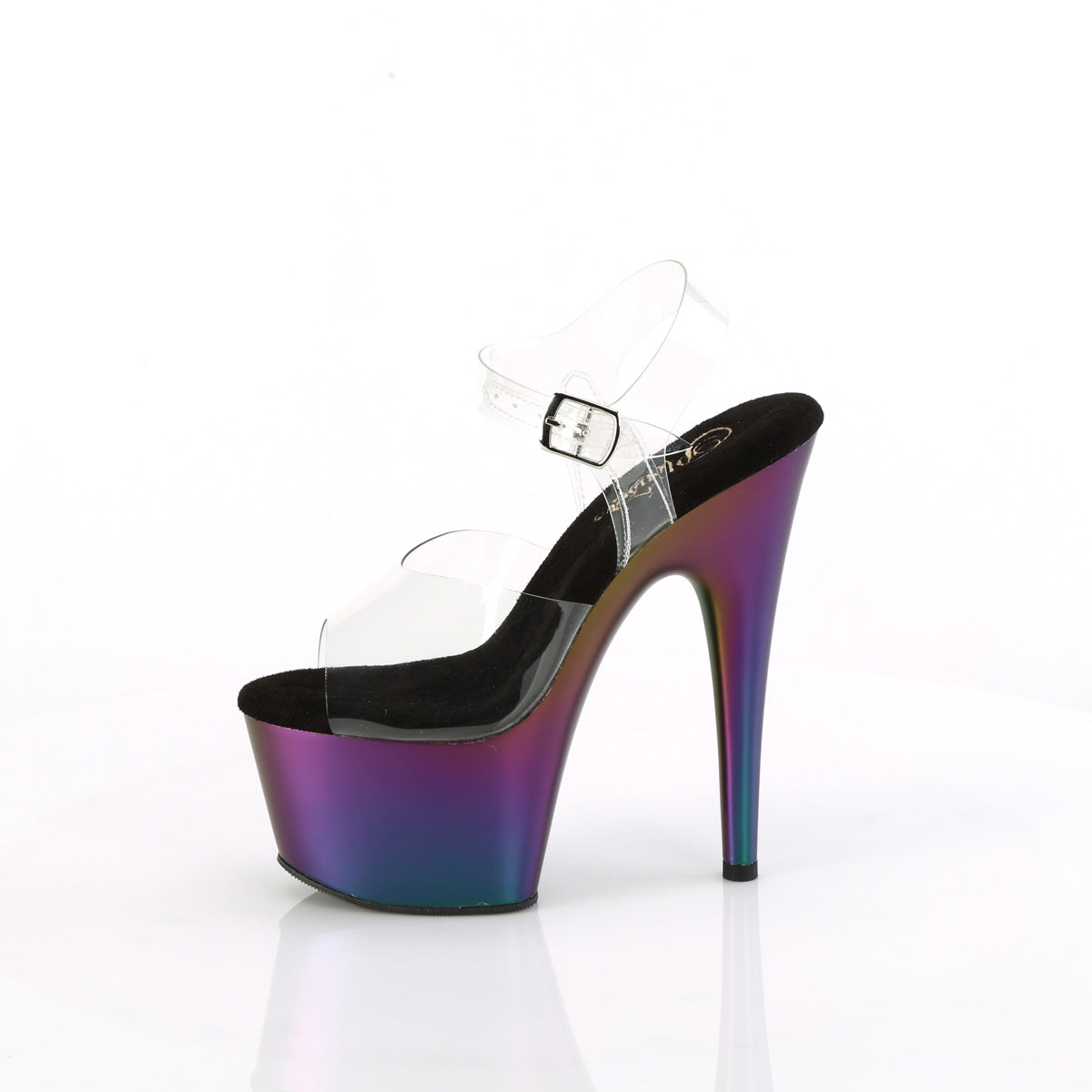ADORE-708MCH Clear & Multi Colour Ankle Peep Toe High Heel Clear & Multi Colour Multi view 4