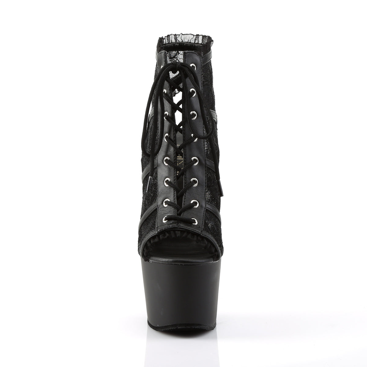 ADORE-796LC Black Ankle Peep Toe Boots Black Multi view 5