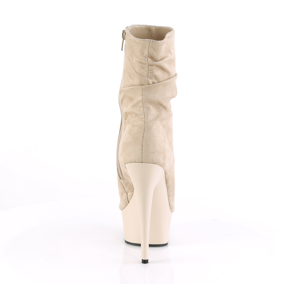 DELIGHT-1031 Calf High Peep Toe Boots Nude Multi view 3