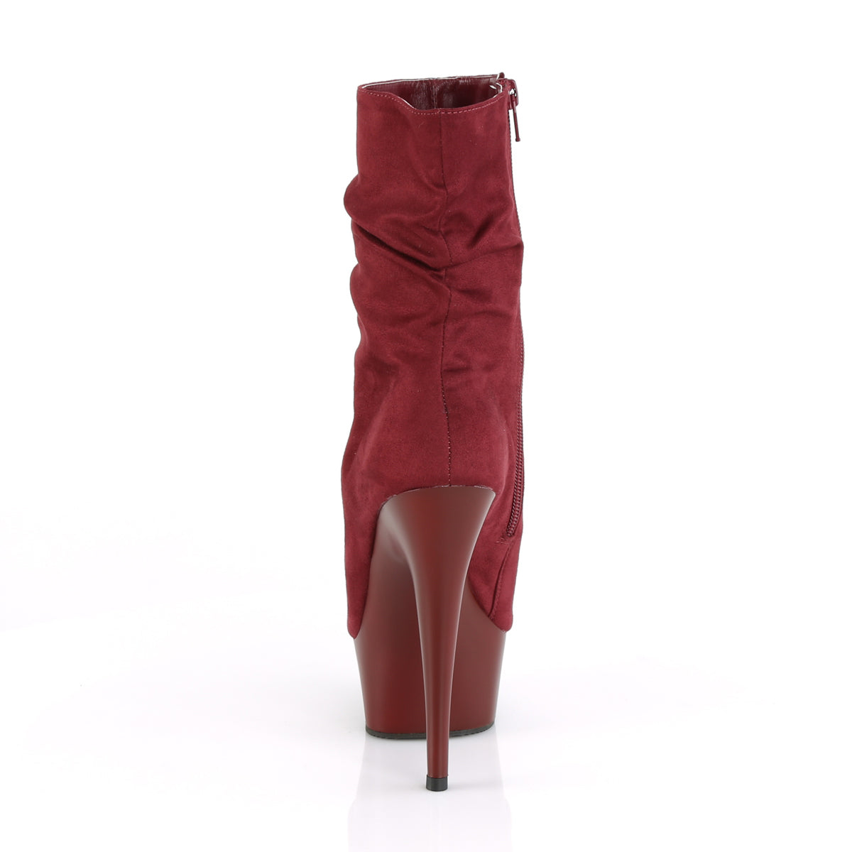 DELIGHT-1031 Calf High Peep Toe Boots Burgundy Multi view 3