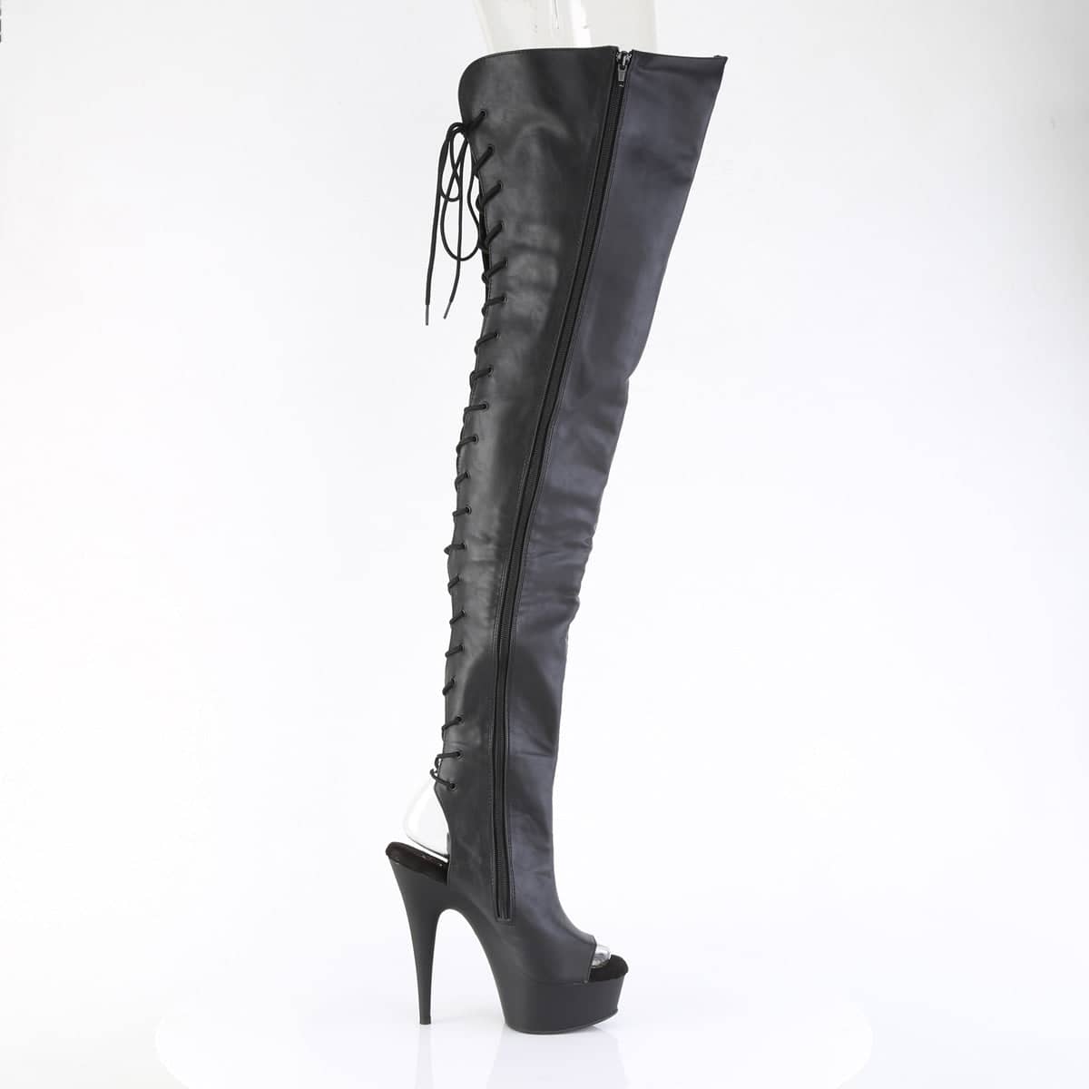 DELIGHT-4019 Back Lace Crotch Boot