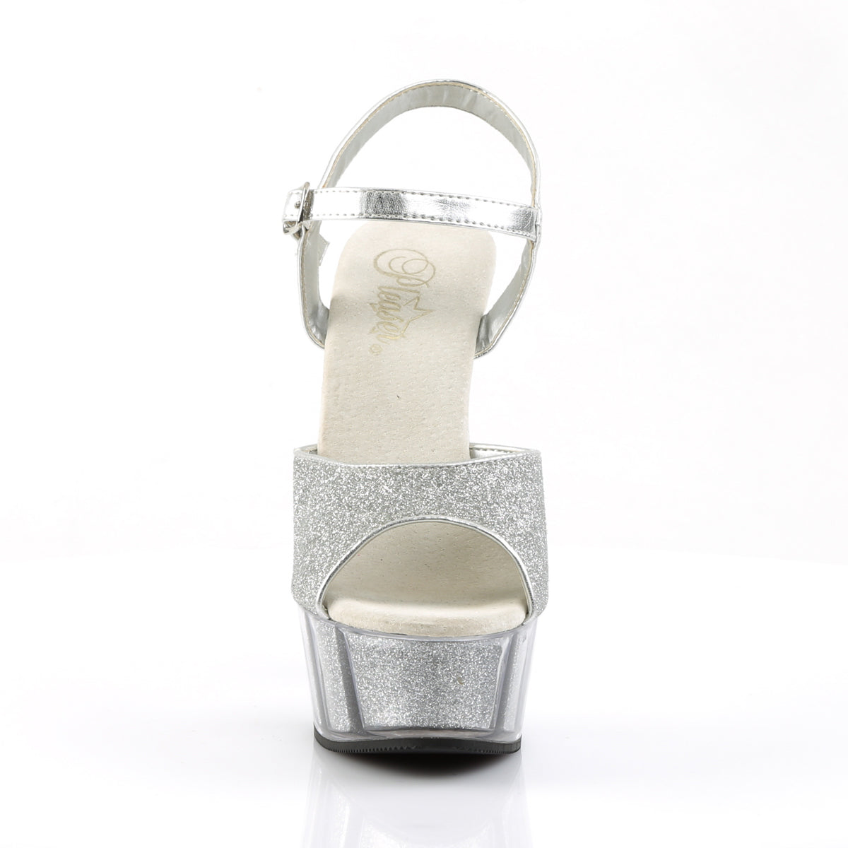 DELIGHT-609-5G Silver Glitter Peep Toe High Heel Silver Multi view 5
