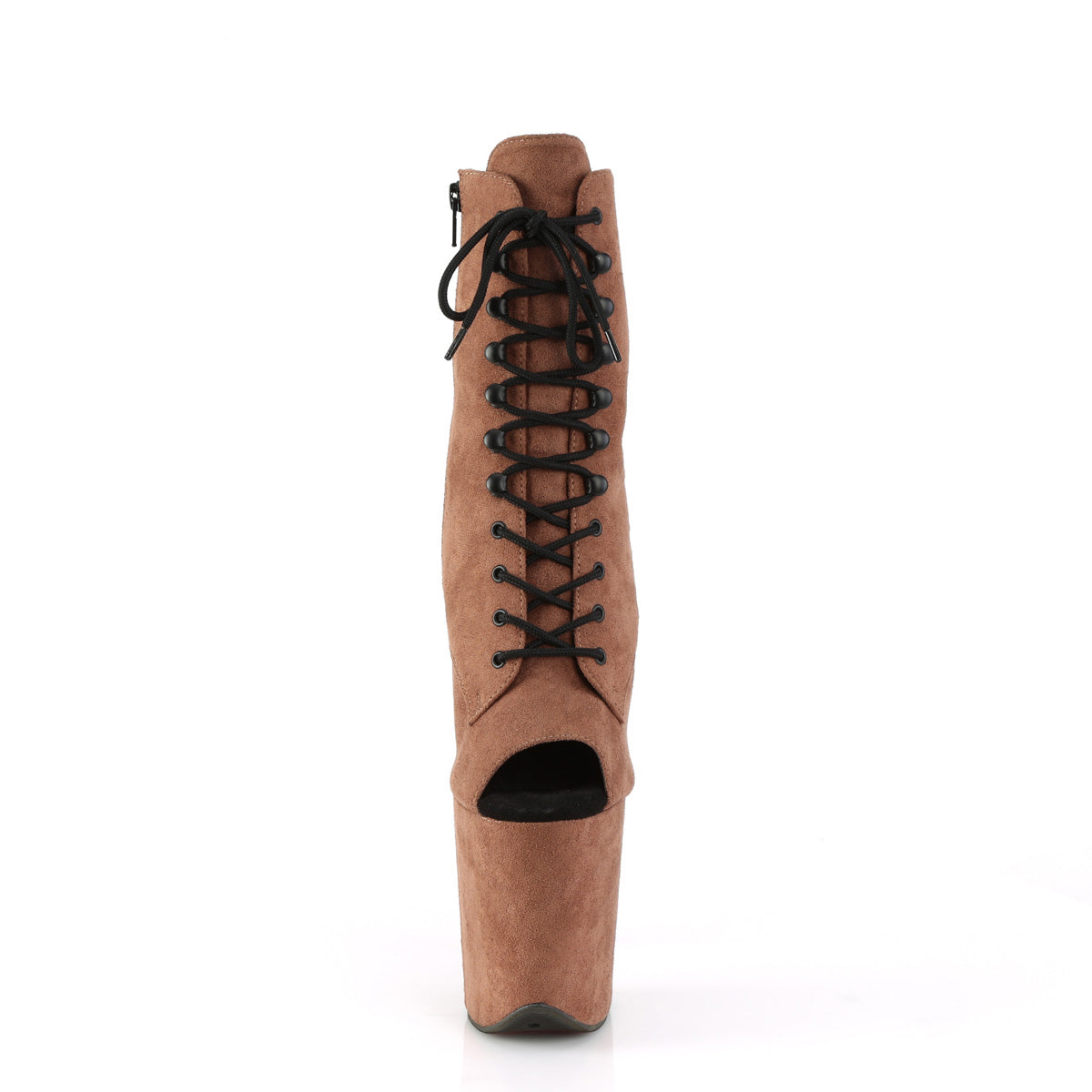 FLAMINGO-1021FS Calf High Peep Toe Boots Brown Multi view 5