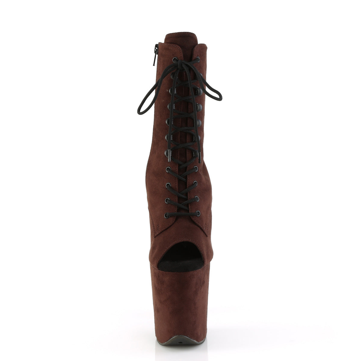 FLAMINGO-1021FS Calf High Peep Toe Boots Brown Multi view 5