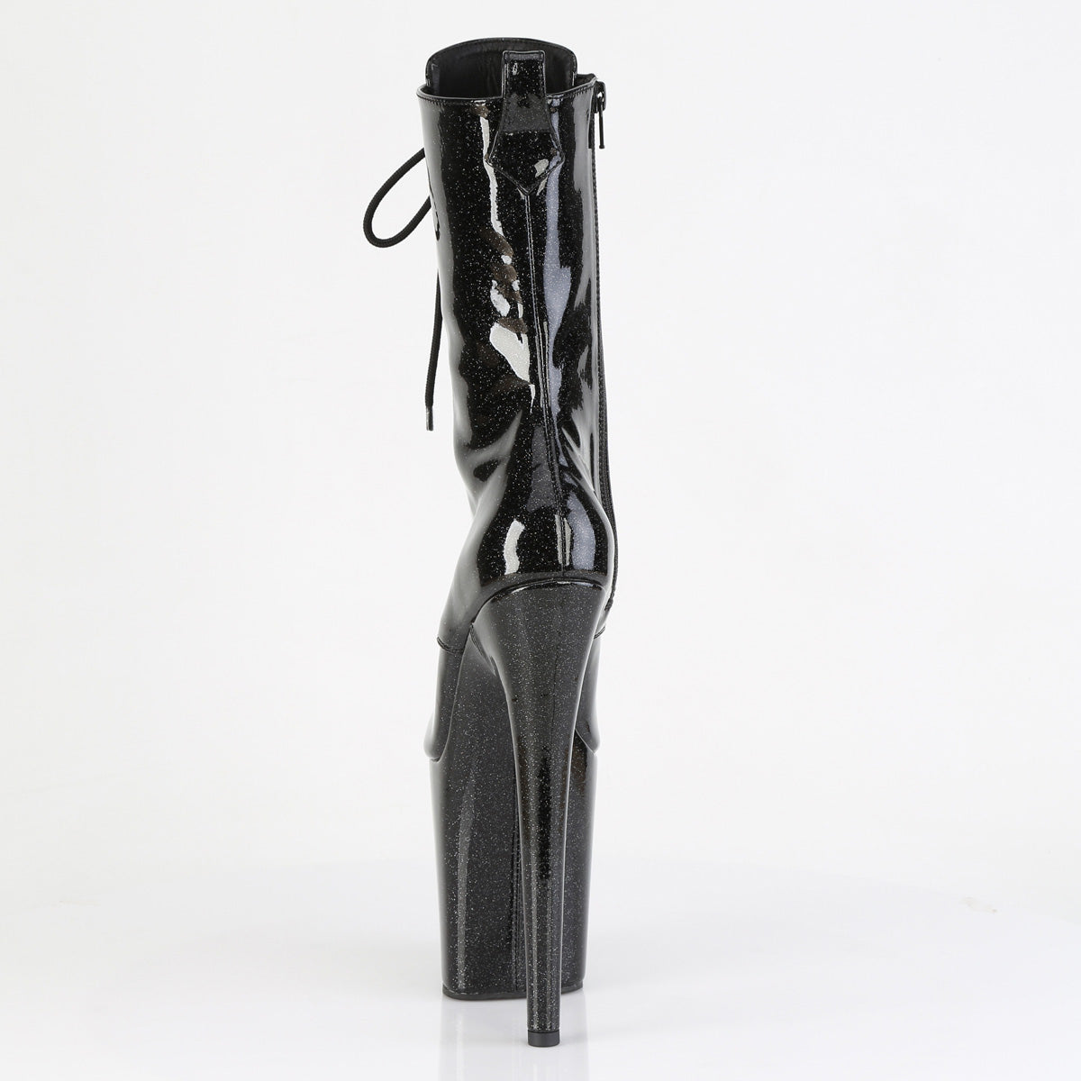 FLAMINGO-1041GP Peep Toe Lace-Up Ankle Boot Black Multi view 3