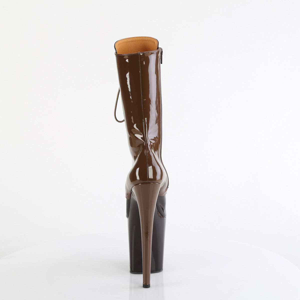 FLAMINGO-1054DC Two Tone Lace-Up Mid Calf Boot Black & Brown Multi view 3