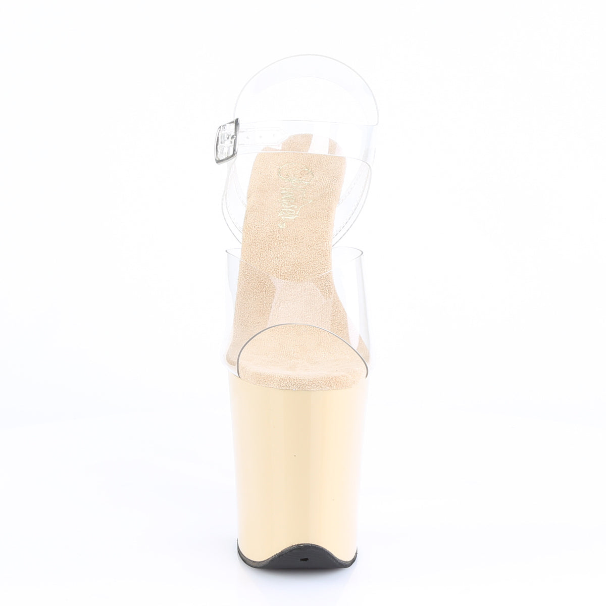 FLAMINGO-808 Clear & Nude Ankle Peep Toe High Heel Multi view 5