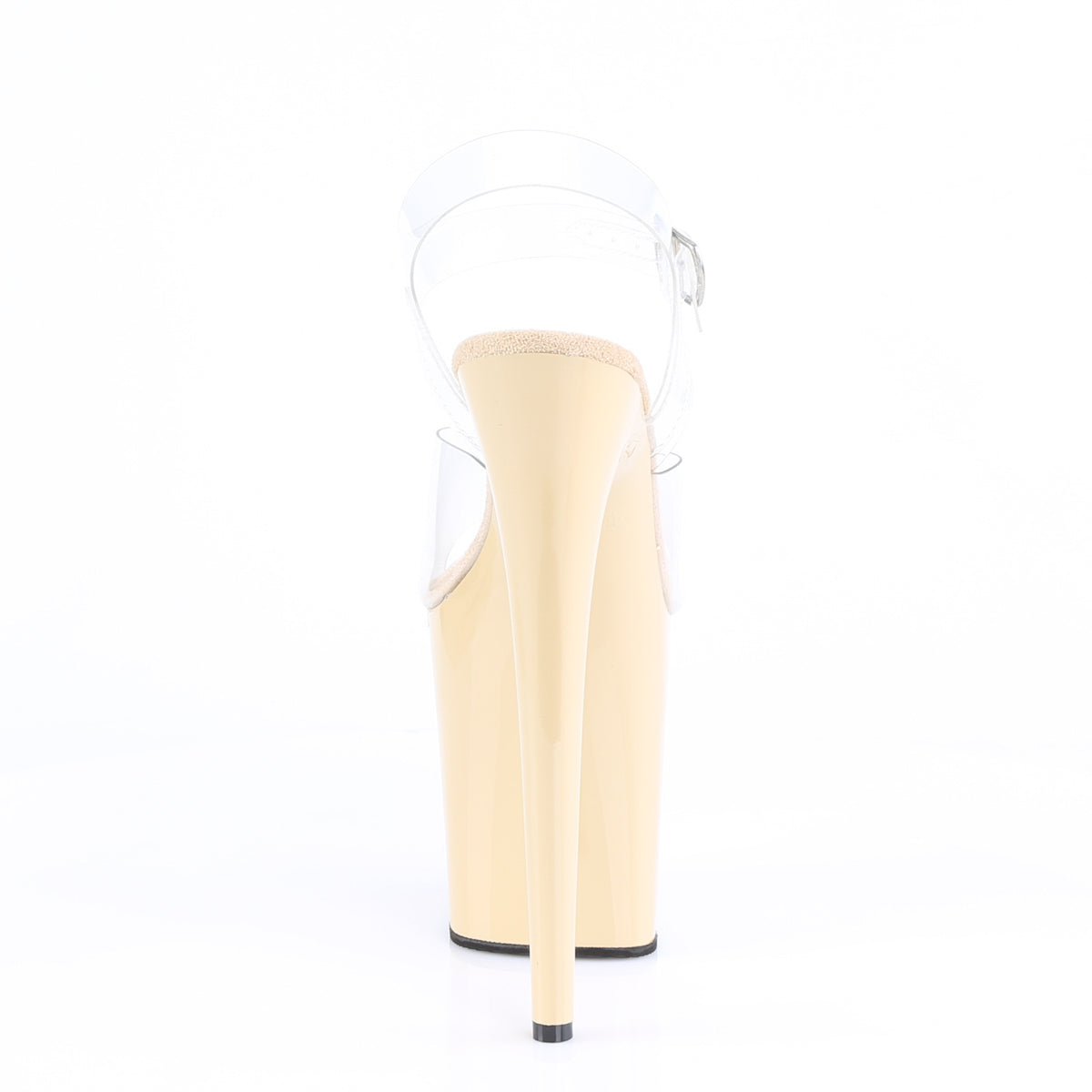 FLAMINGO-808 Clear & Nude Ankle Peep Toe High Heel Multi view 3
