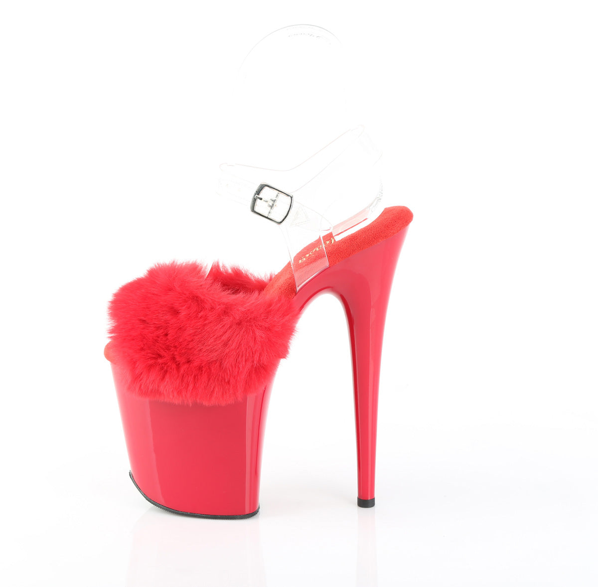 FLAMINGO-808FUR Fur Platform Sandals Red Multi view 4