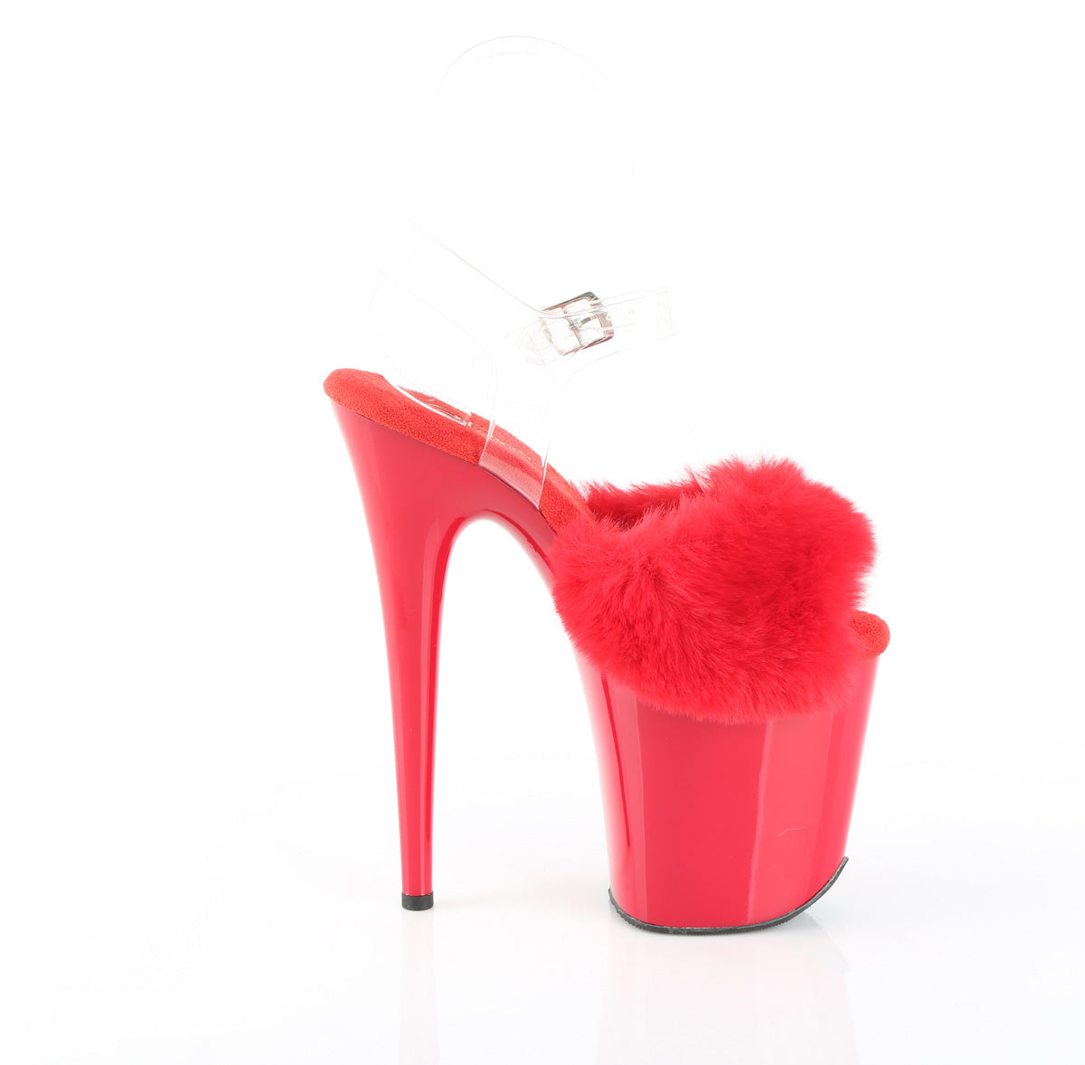 FLAMINGO-808FUR Fur Platform Sandals Red Multi view 2