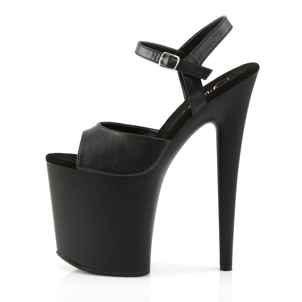 FLAMINGO-809 Black Ankle Peep Toe High Heel Multi view 4