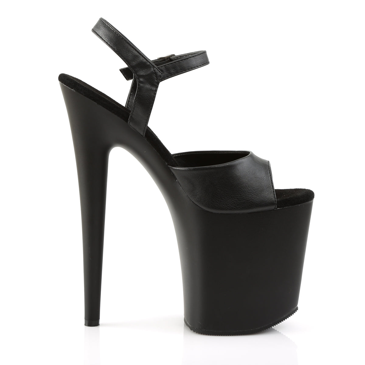 FLAMINGO-809 Black Ankle Peep Toe High Heel Multi view 2