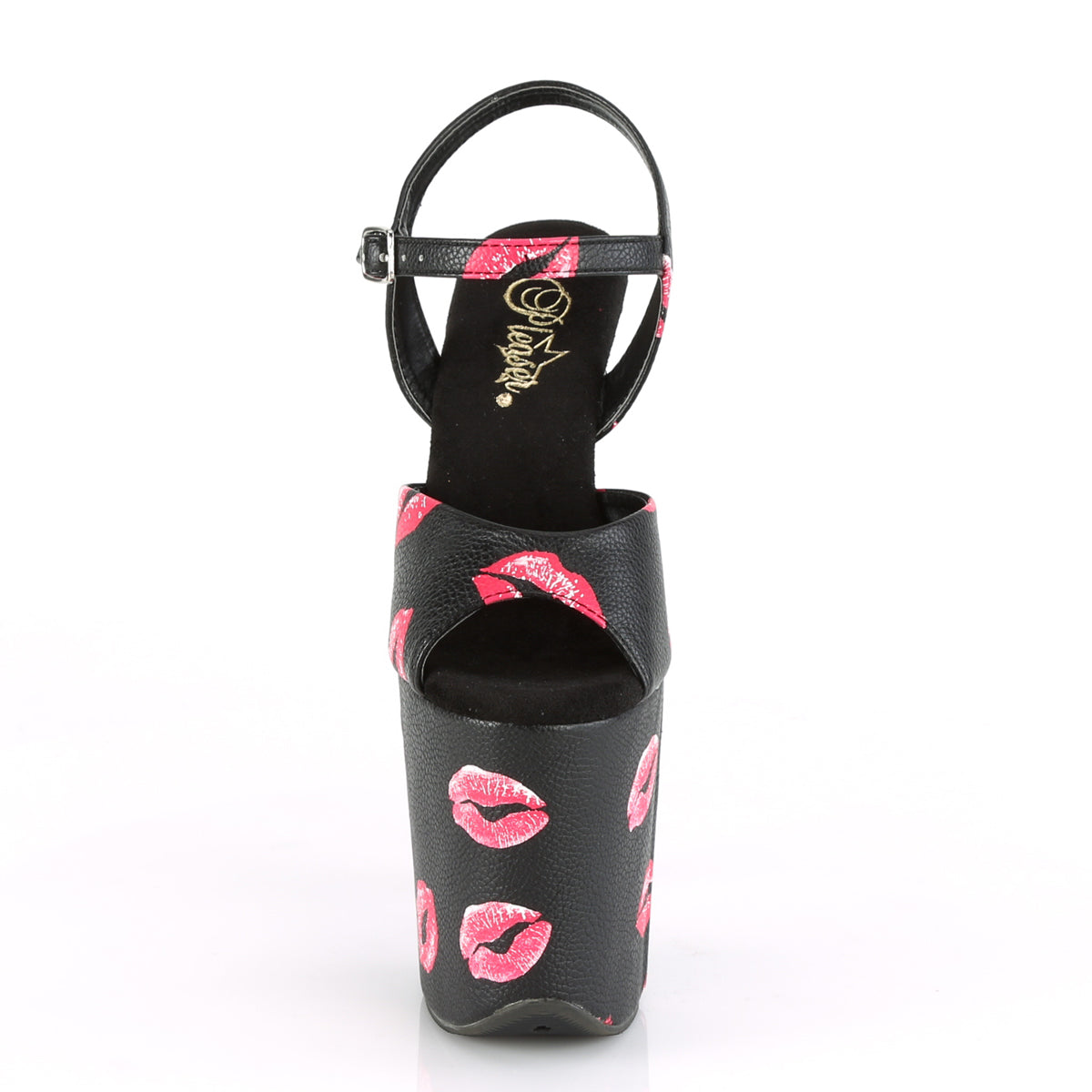 FLAMINGO-809KISSES Ankle Peep Toe High Heel Black & Red Multi view 5