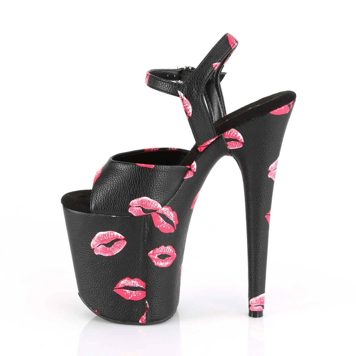 FLAMINGO-809KISSES Ankle Peep Toe High Heel Black & Red Multi view 4