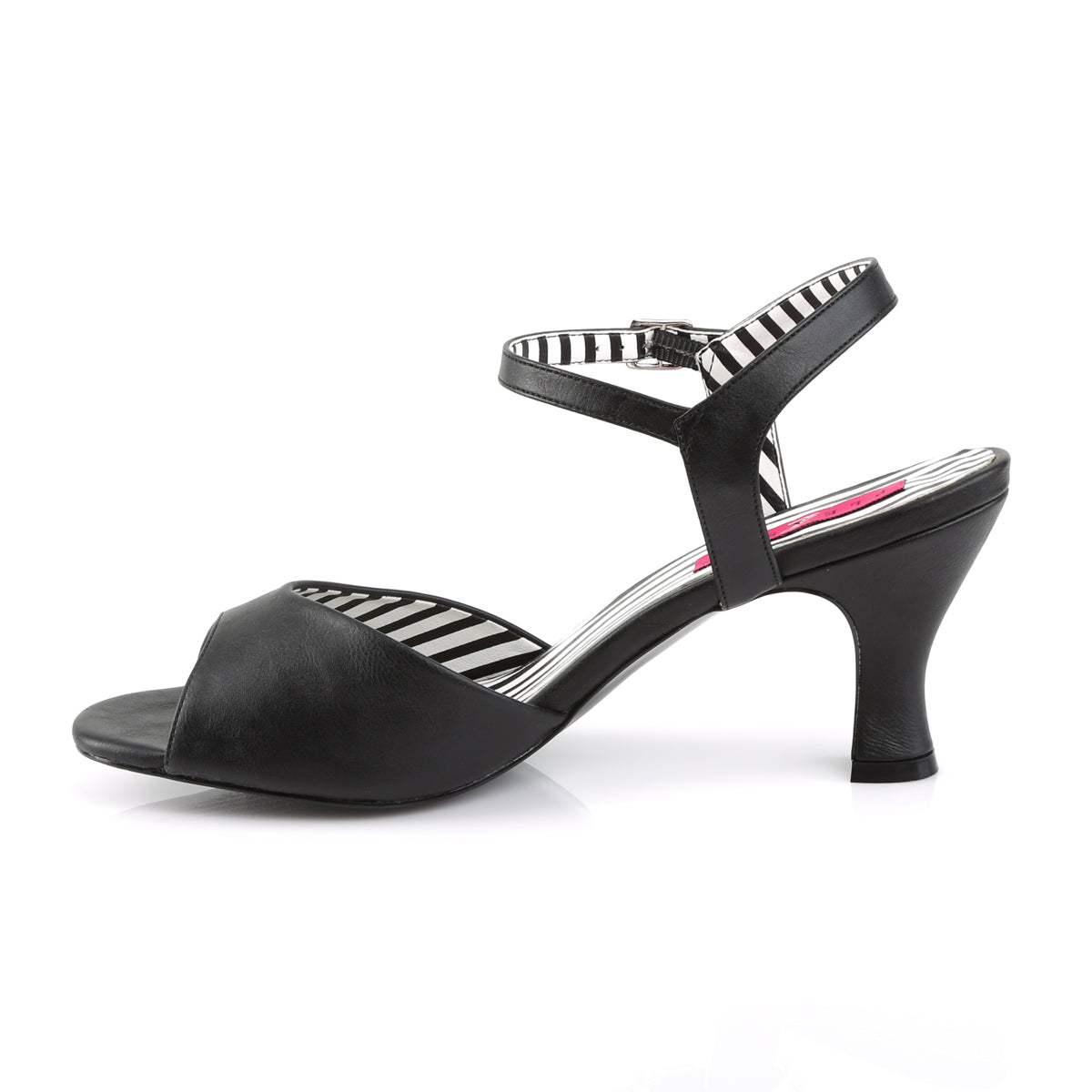 JENNA-09 Black Ankle Court Heel Black Multi view 4