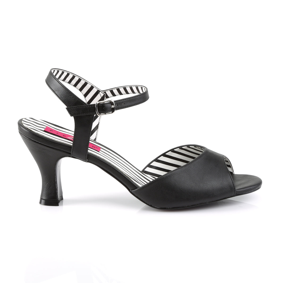 JENNA-09 Black Ankle Court Heel Black Multi view 2