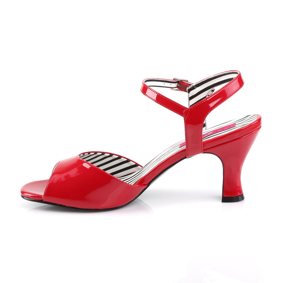 JENNA-09 Black Ankle Court Heel Red Multi view 4