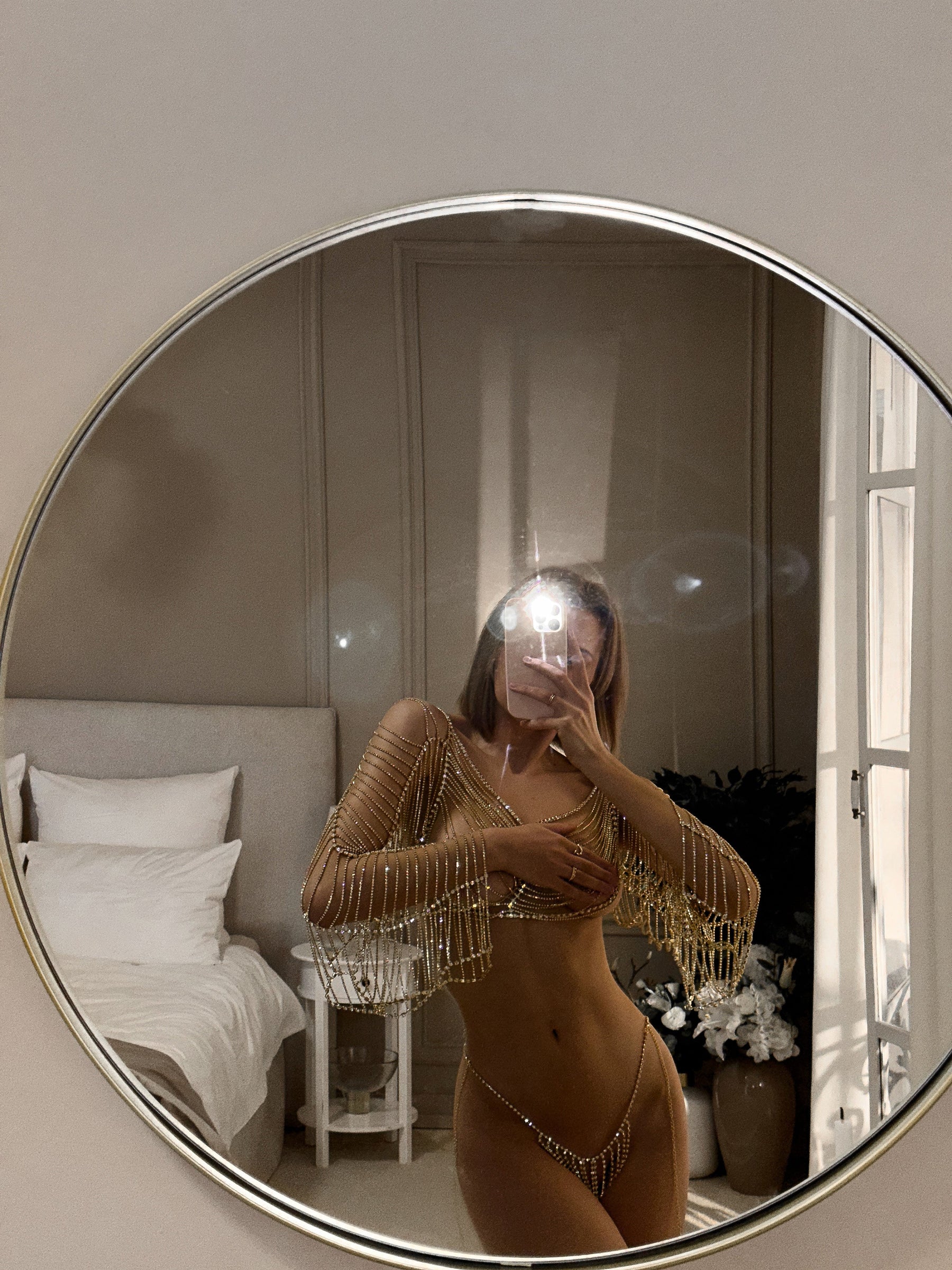 LUST 2 Piece Jewel Lingerie Set - Gold