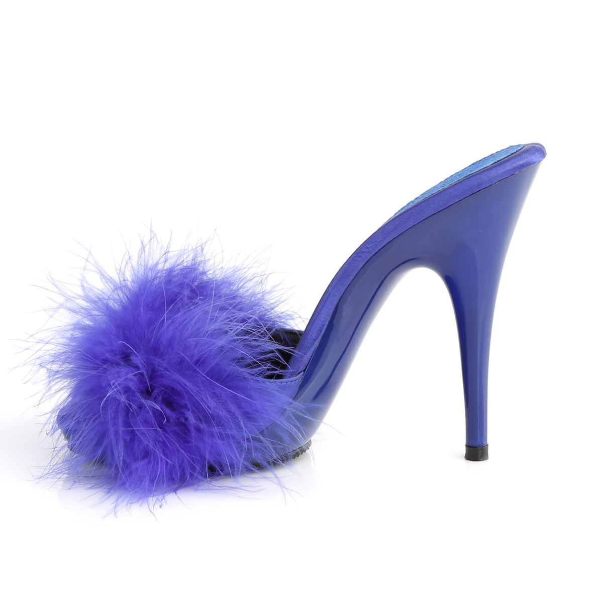 POISE-501F Hot Pink Fluffy Peep Toe High Heel Blue Multi view 4