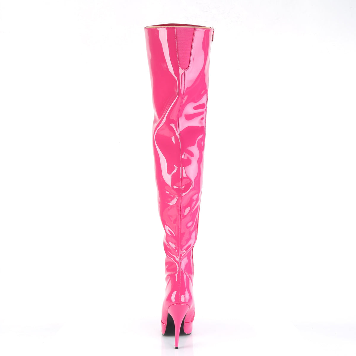 SEDUCE-3010 Patent Black Thigh High Boots Pink Multi view 3