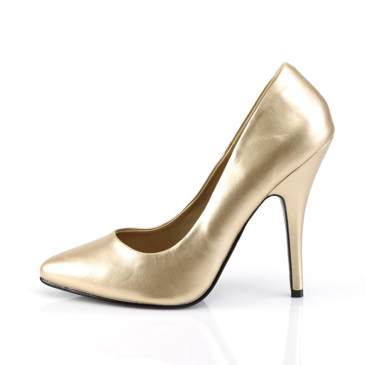 SEDUCE-420 Gold Leather Heels