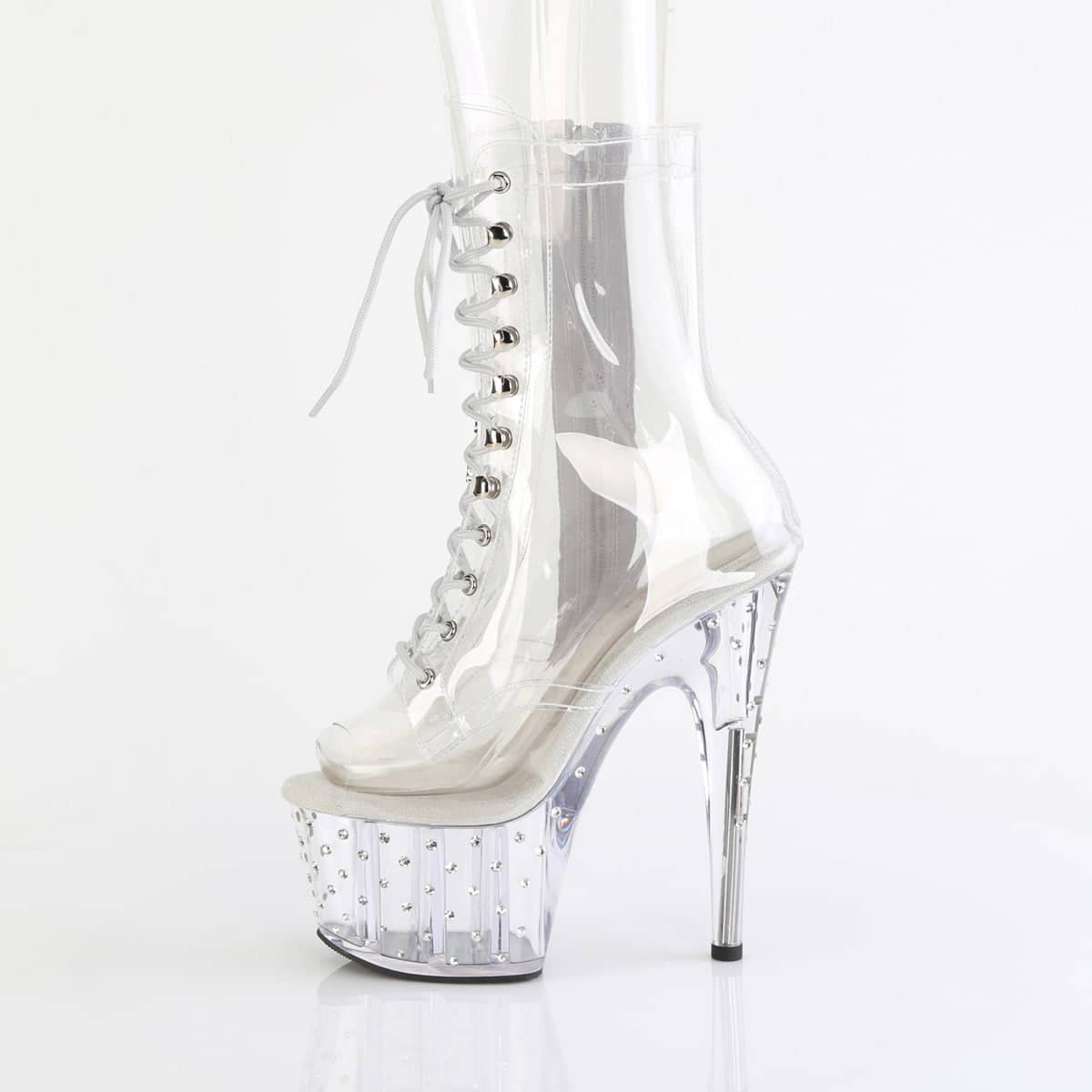 STARDUST-1021C-7 Lace-Up Peep Toe Ankle Boot