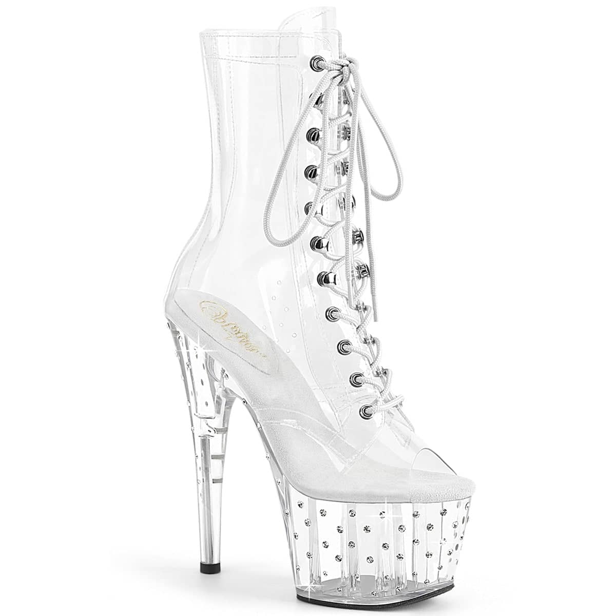 STARDUST-1021C-7 Lace-Up Peep Toe Ankle Boot