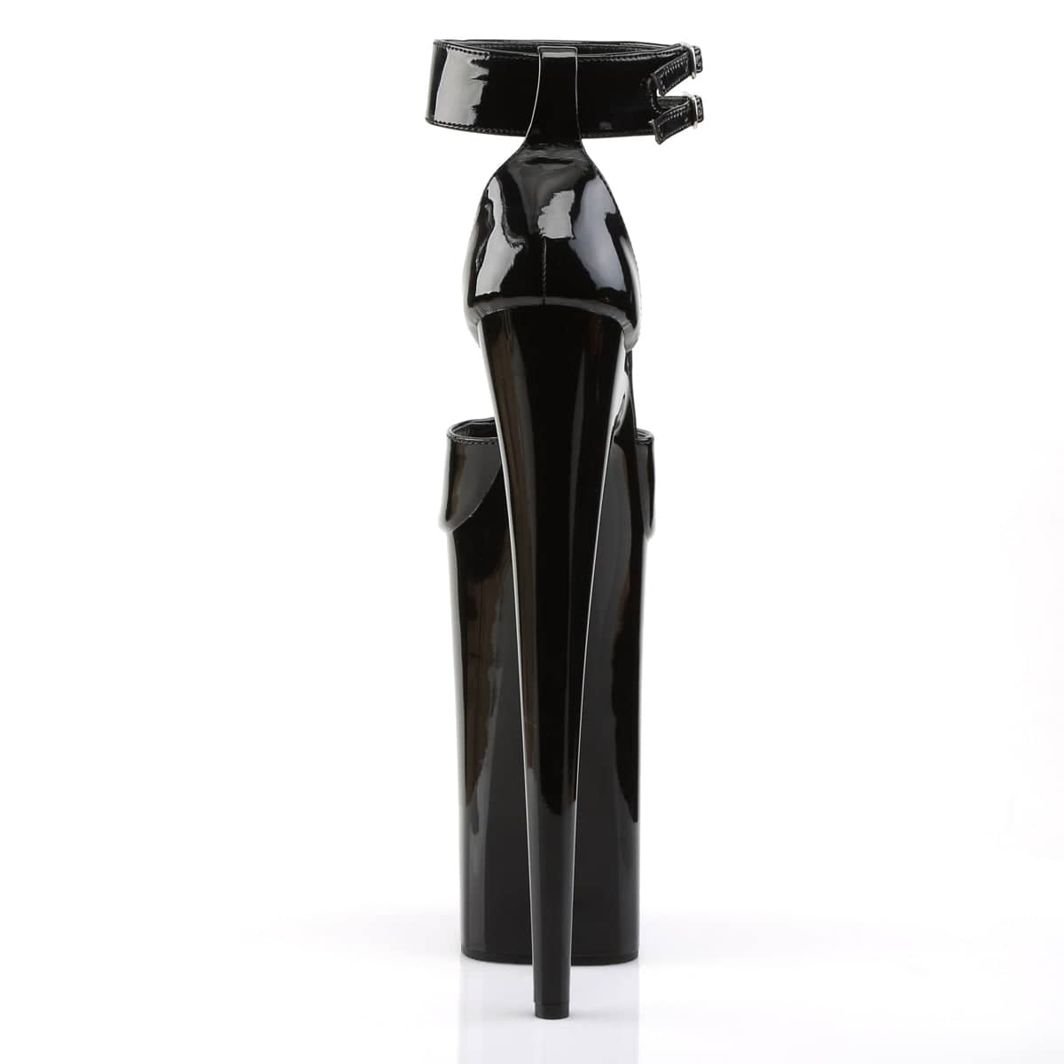 BEYOND-089 Black Ankle Peep Toe High Heel