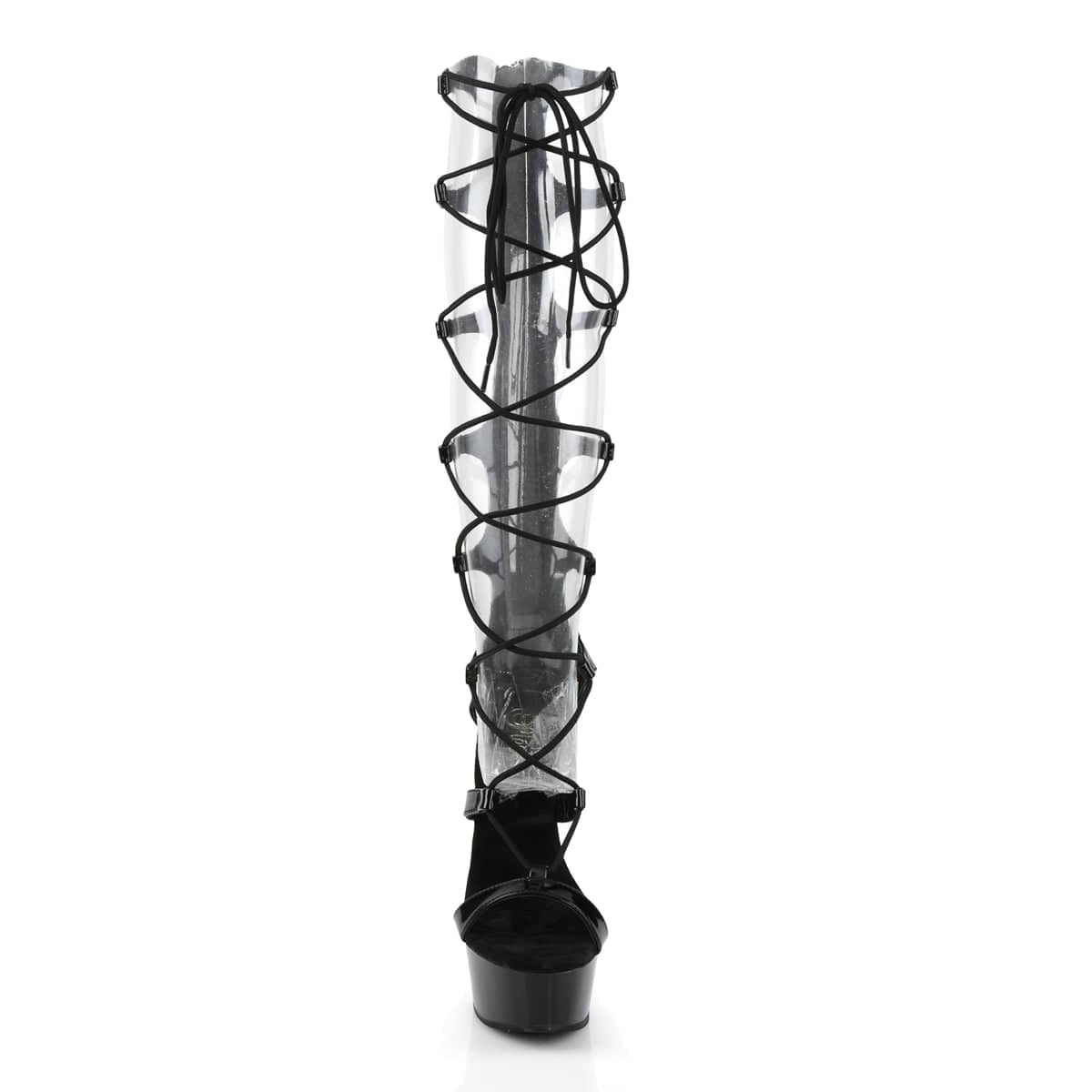 DELIGHT-698 Black Calf High Gladiator High Heel