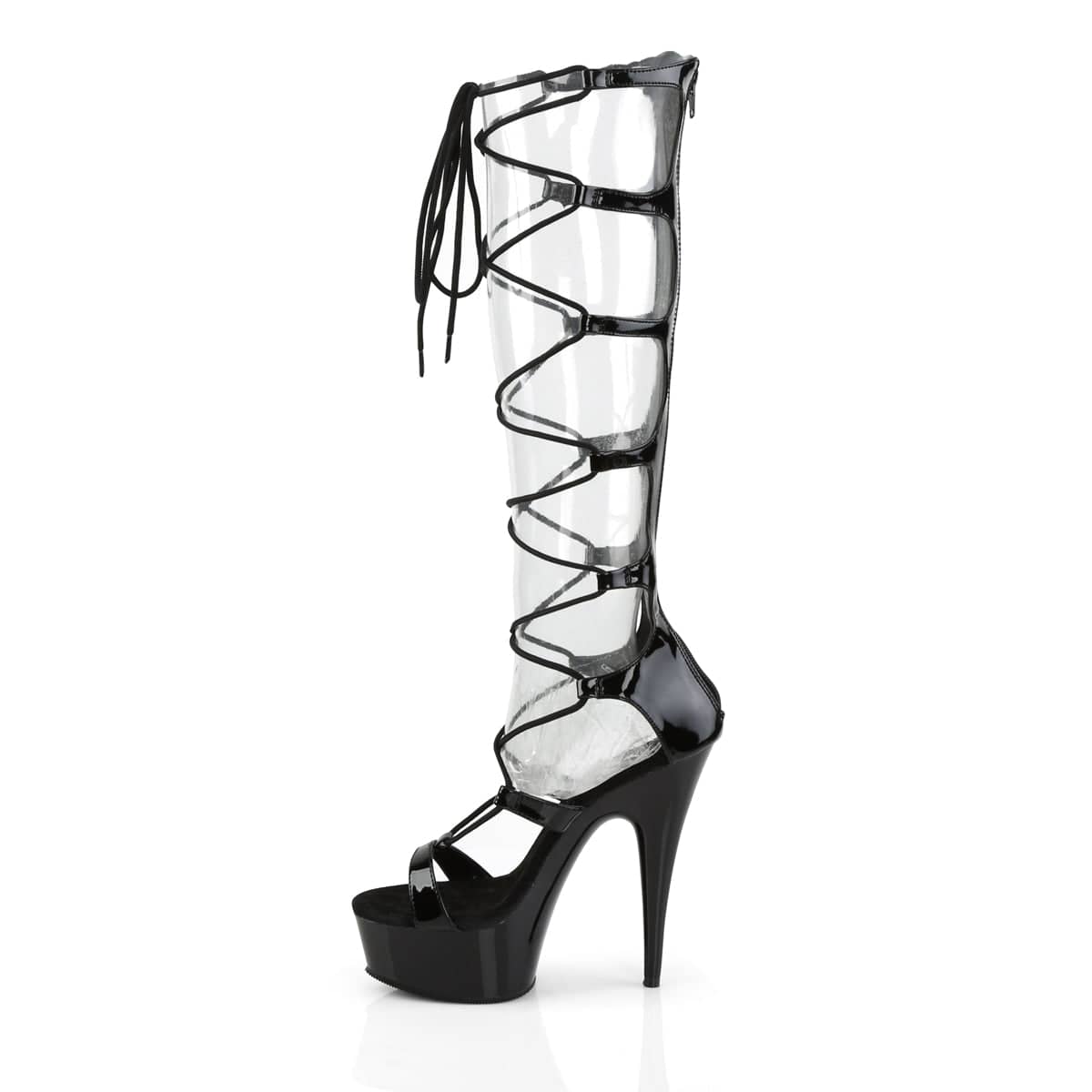 DELIGHT-698 Black Calf High Gladiator High Heel