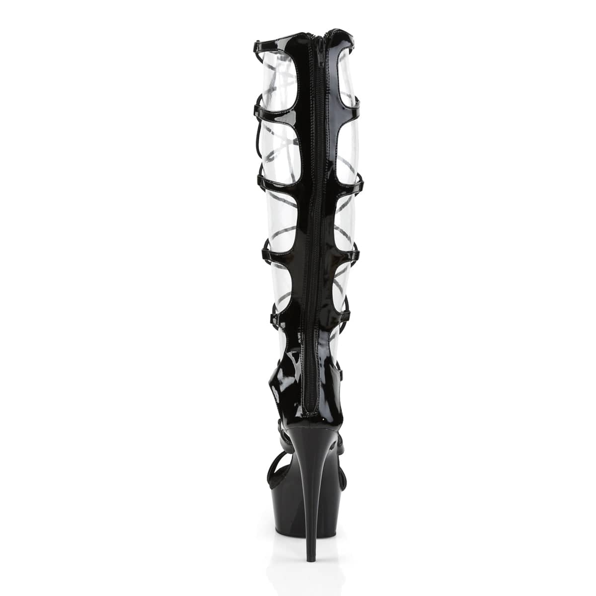 DELIGHT-698 Black Calf High Gladiator High Heel