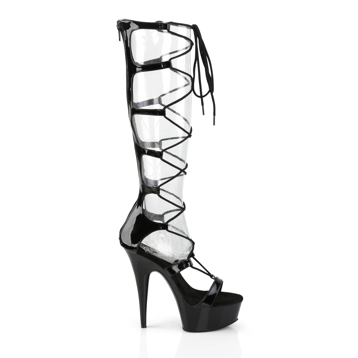 DELIGHT-698 Black Calf High Gladiator High Heel