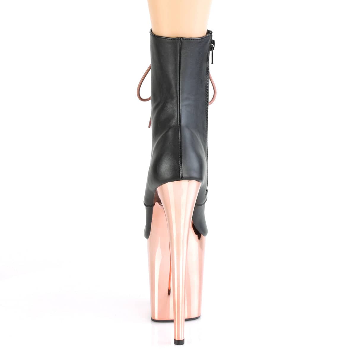 FLAMINGO-1020 Black & Rose Gold Calf High Boots