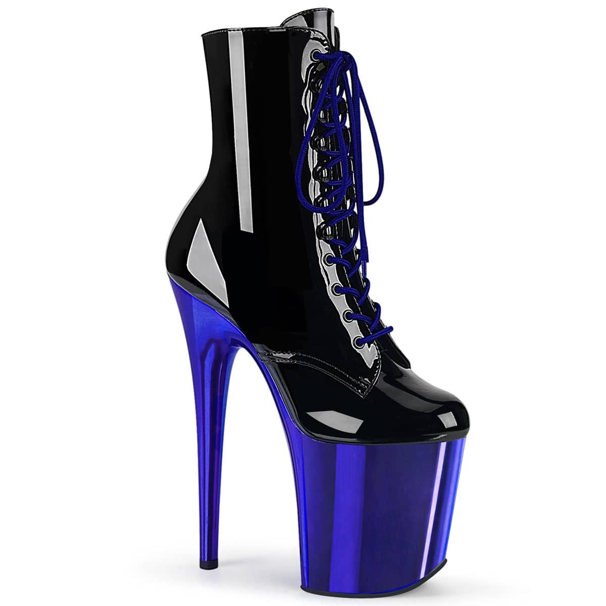 FLAMINGO-1020 Black & Purple Calf High Boots