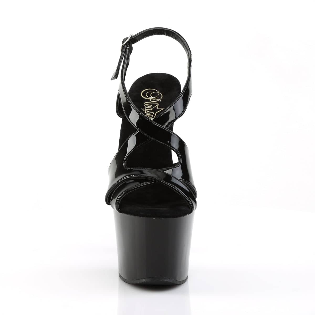 SKY-330 Black Ankle Peep Toe High Heel