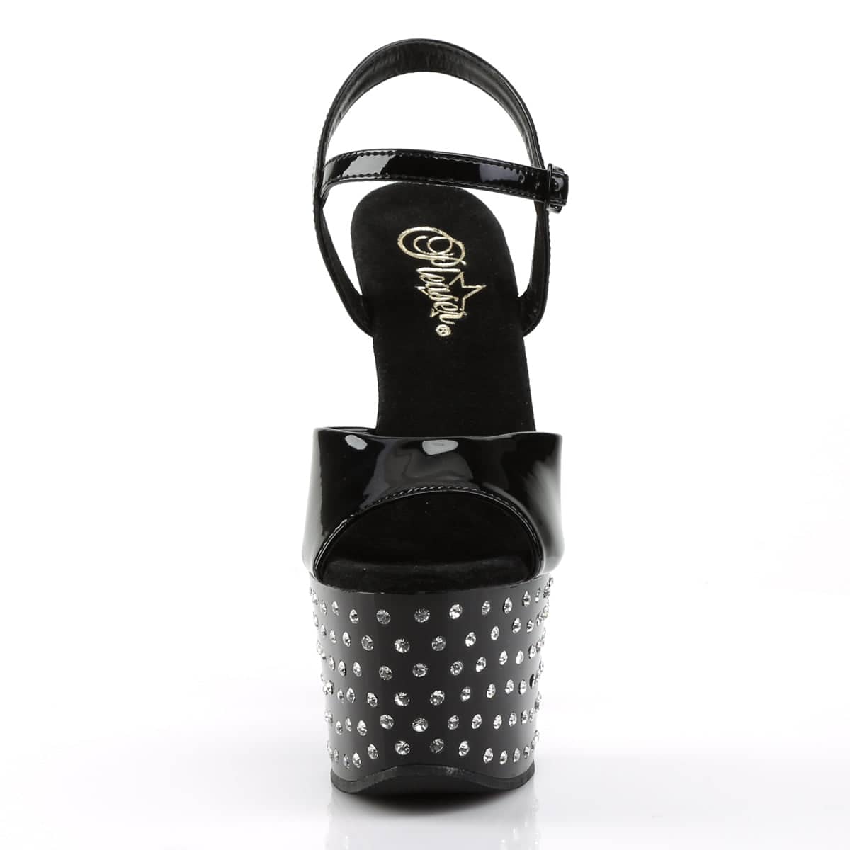STARDUST-709 Black Ankle Peep Toe High Heel