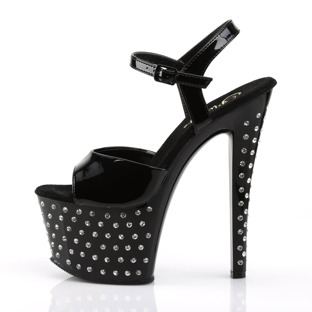 STARDUST-709 Black Ankle Peep Toe High Heel