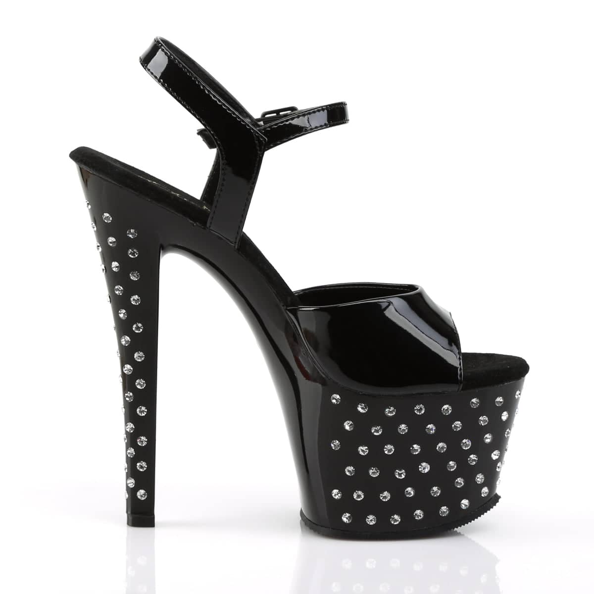 STARDUST-709 Black Ankle Peep Toe High Heel