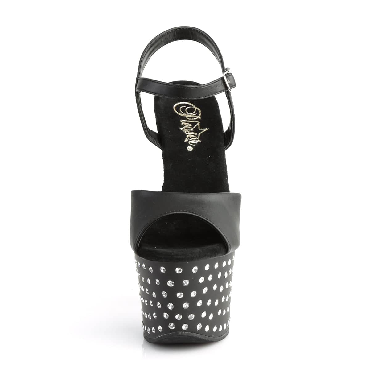 STARDUST-709 Black Ankle Peep Toe High Heel