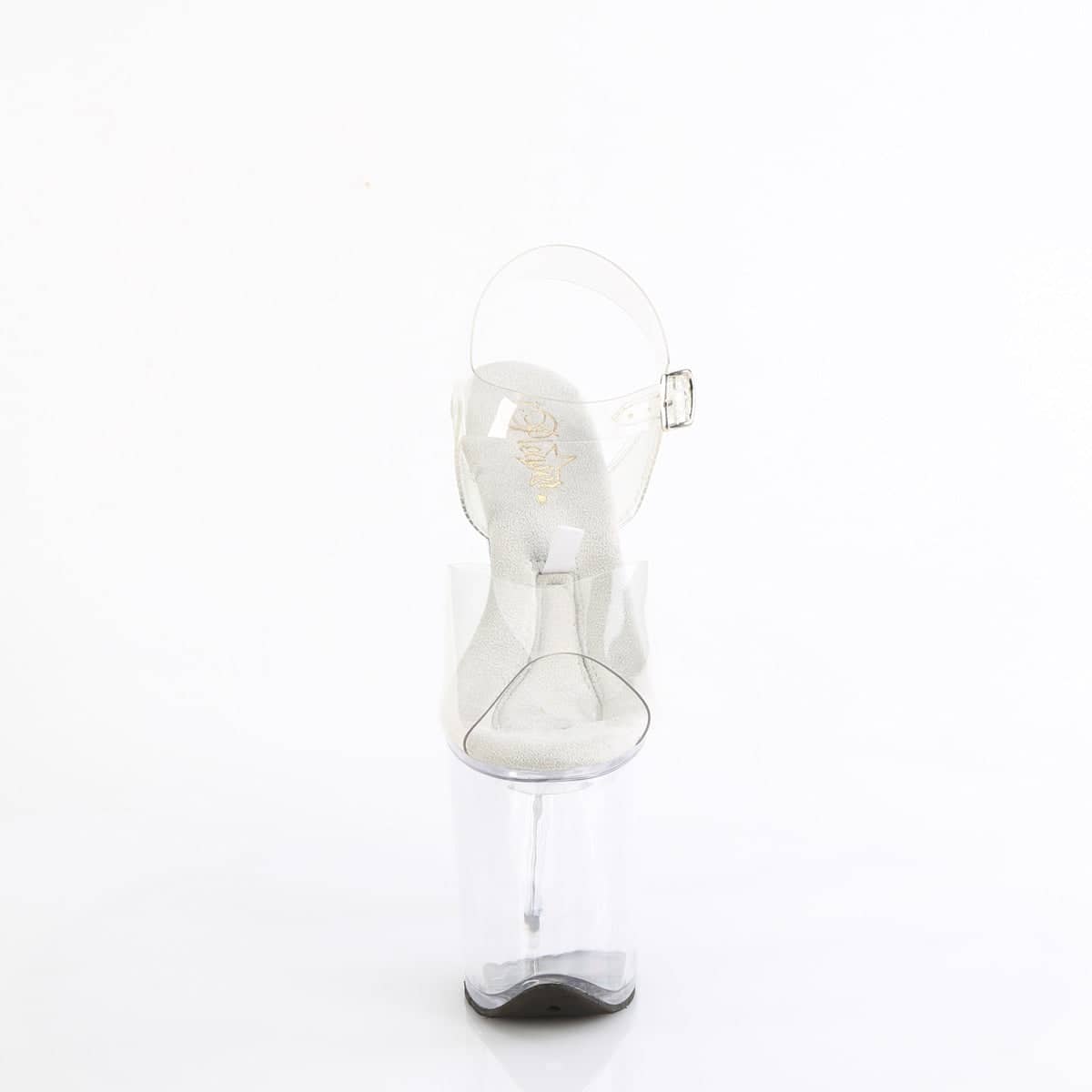 TREASURE-808FLA Clear Ankle Peep Toe High Heel