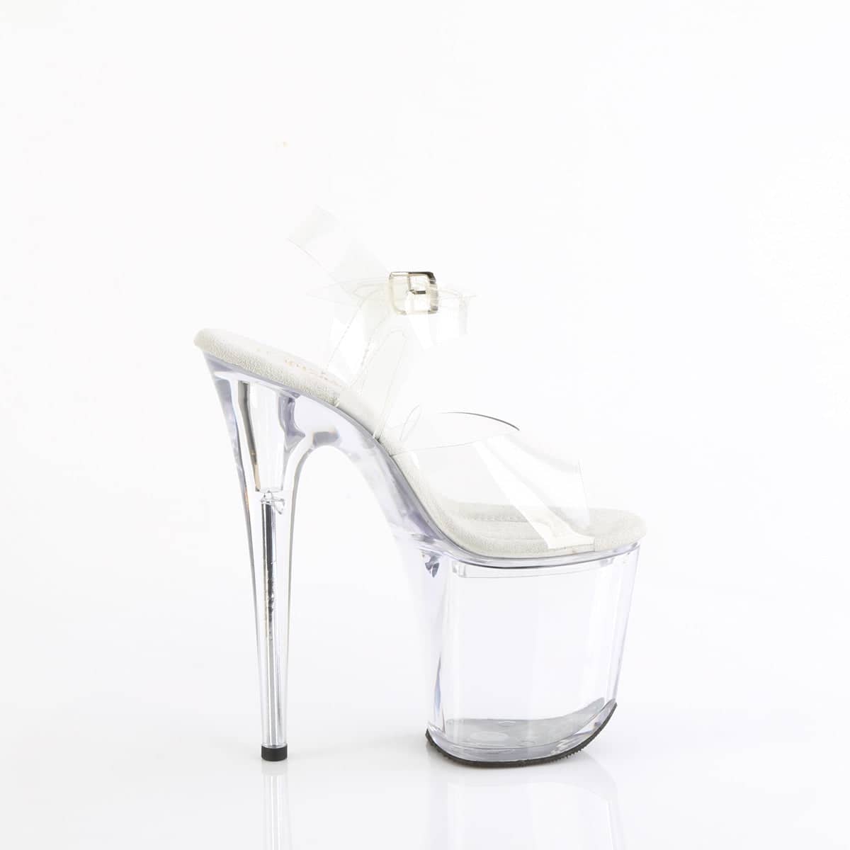 TREASURE-808FLA Clear Ankle Peep Toe High Heel
