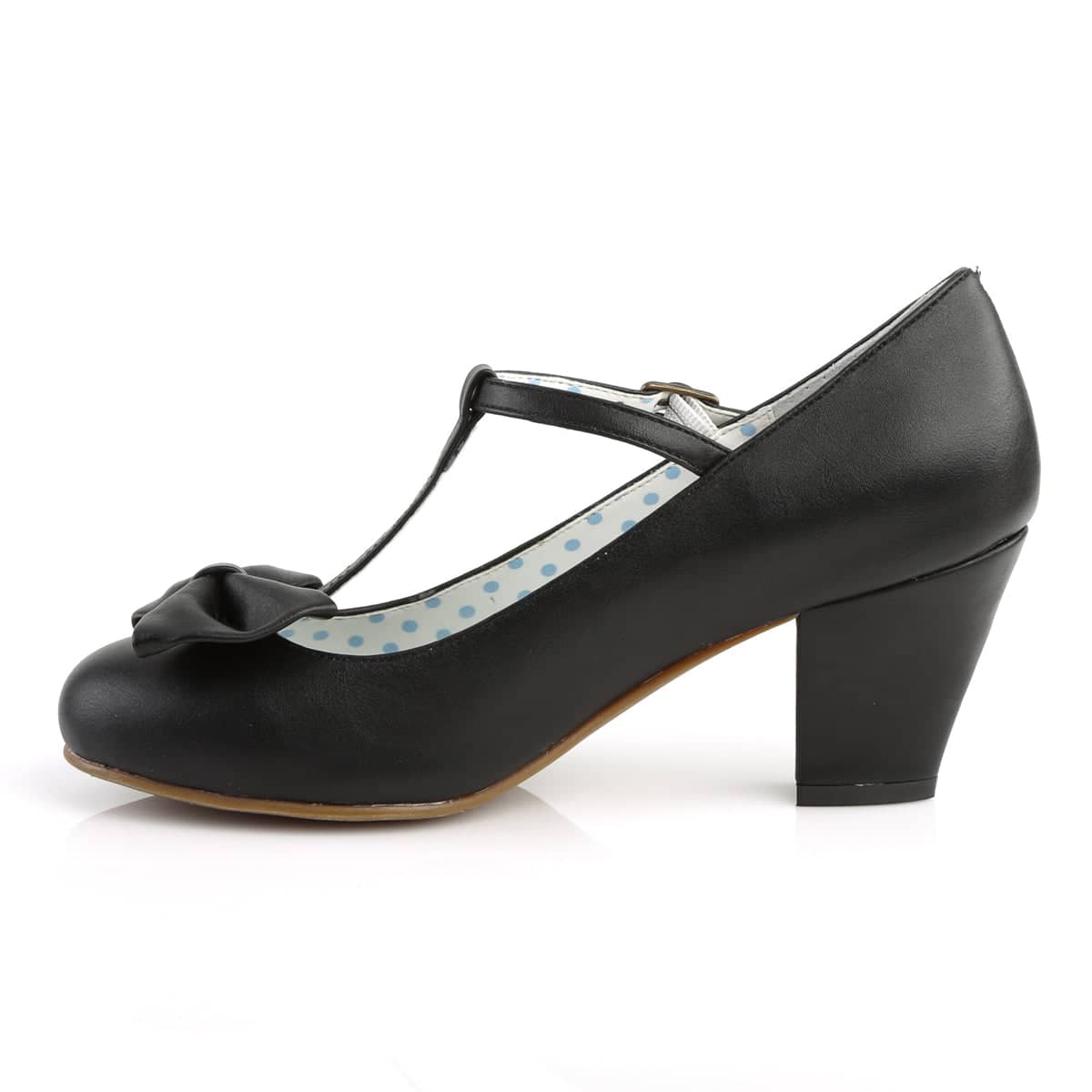 WIGGLE-50 Black T-Strap Heel
