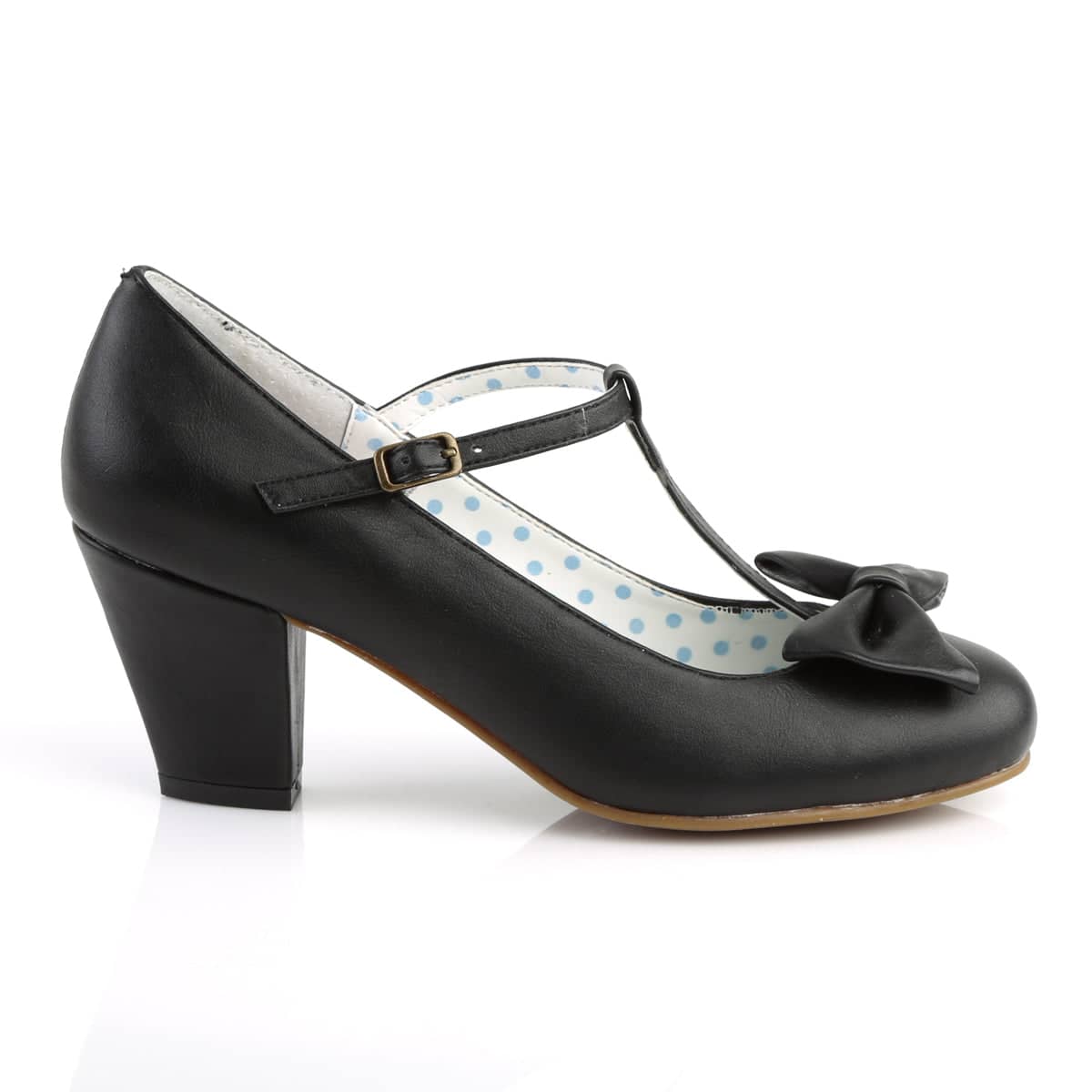 WIGGLE-50 Black T-Strap Heel